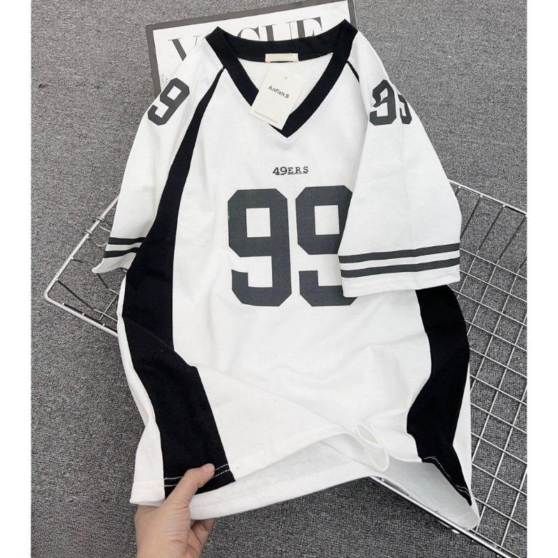 Men's And Women'S Sleeveless T-Shirt Number 99 Korean Style Cotton Collar Wide Form Unisex Super Beautiful Trend