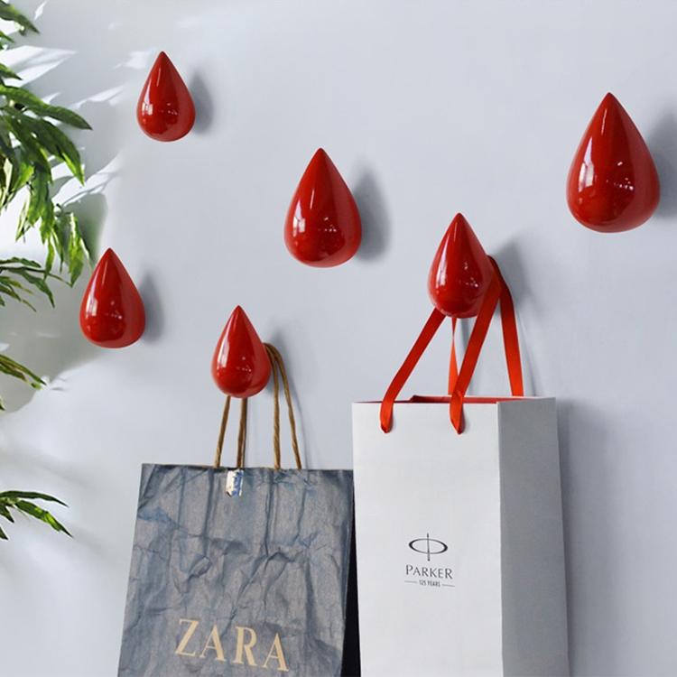 

Creative Water Droplets Wall Hooks Home Decoration Resin Mural 3D Coat Hook Single Hooks Wall Hanger Big Size красный