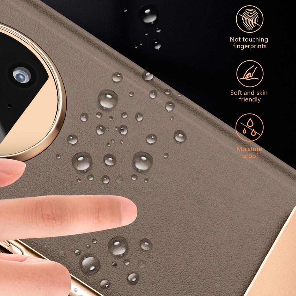 High-end Leather Folding Case for Huawei MATE X3 MateX3 Hinge Enhanced Protection+Metal Bracket Holder Strand Flip Phone Cover