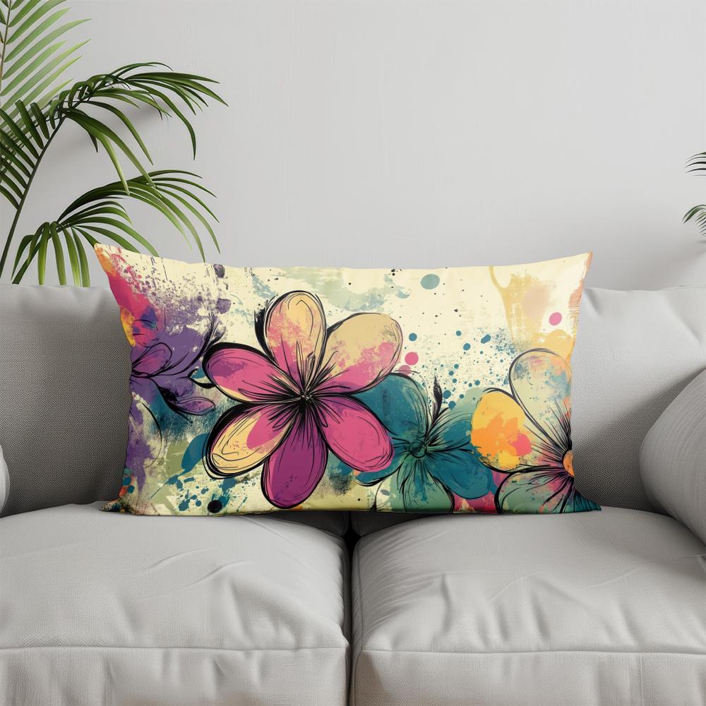 Home Decor Festive Christmas Pattern Pillow Suitable For Sofa Bedroom Car Pillow Cover Cushion Rectangular Back Cushion