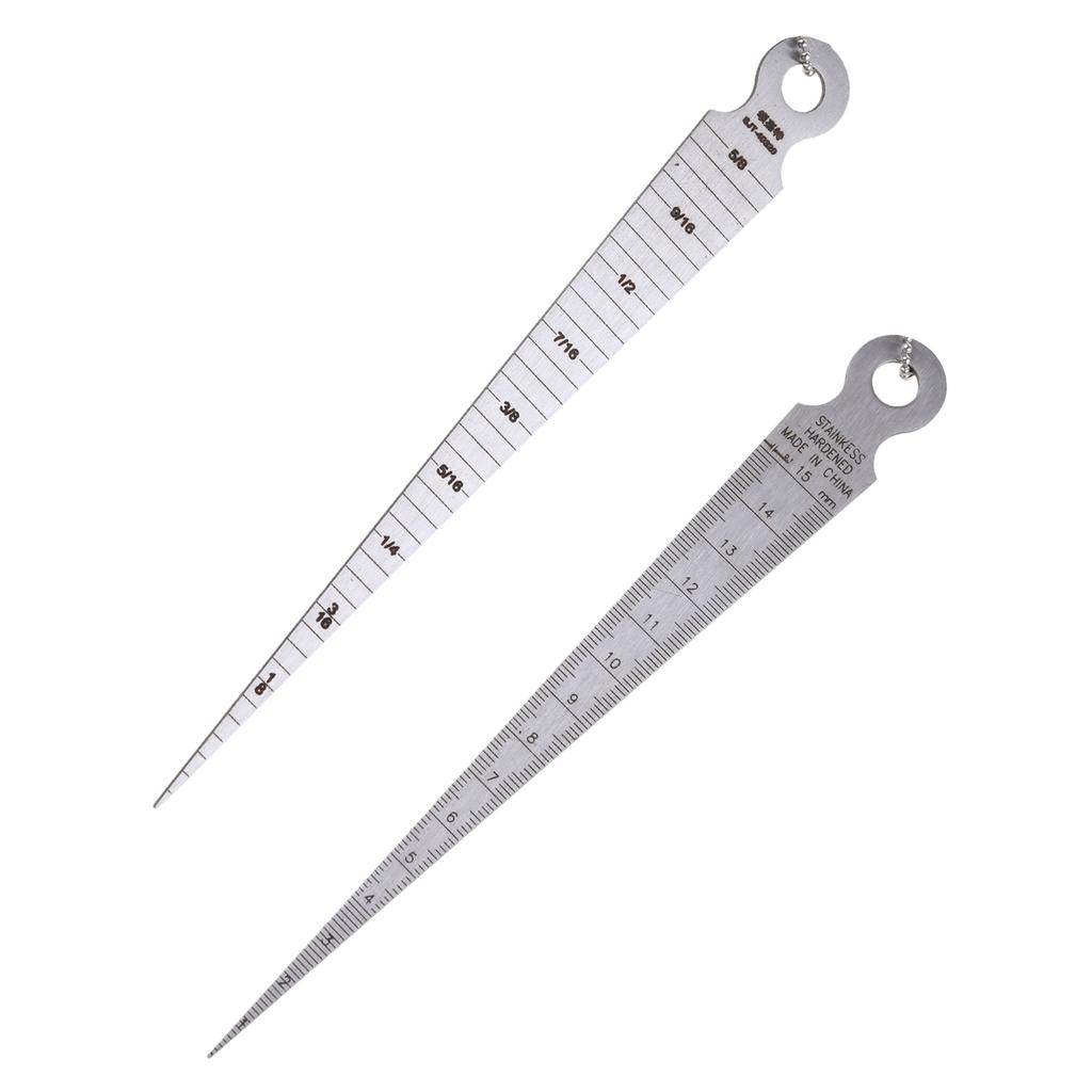 Taper for Gap Gauge & Straight Ruler 1-15mm 1-15cm Stainless Steel Depth Ruler Hole Inspection Tool Dimensional Measurem