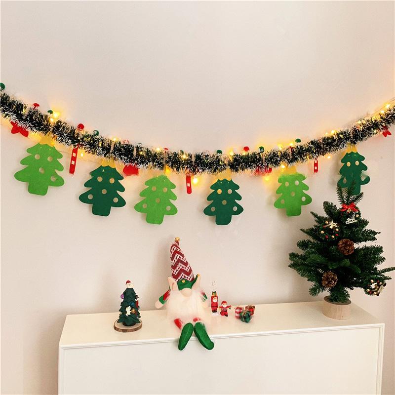 Christmas Decorations Hanging Banner Accessories Home Wall Decoraitons New Year Party Backdrops Hanging Flags Navidad