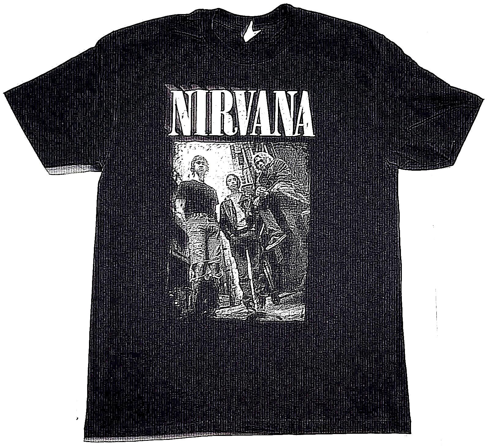 NIRVANA T-shirt Grunge Rock Kurt Cobain Men Tee Black New XL