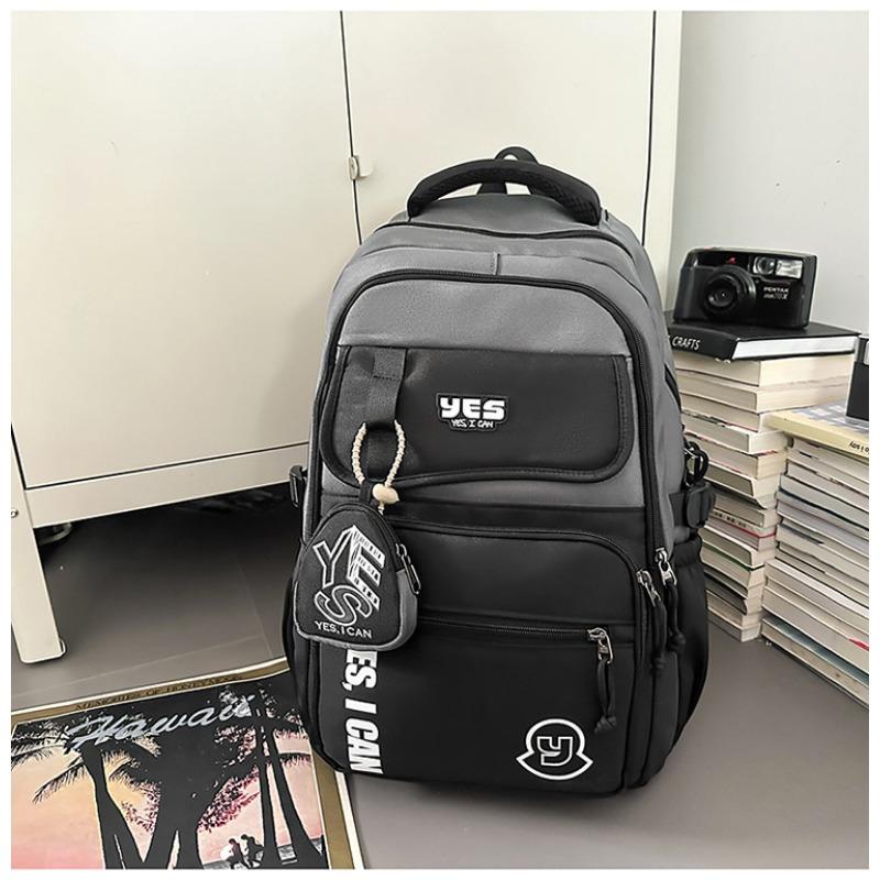 

Школьный рюкзак новый нишевый дизайн высокой ценности модный и крутой рюкзак для пары легкий для путешествий рюкзак большой вместимости темно-серого