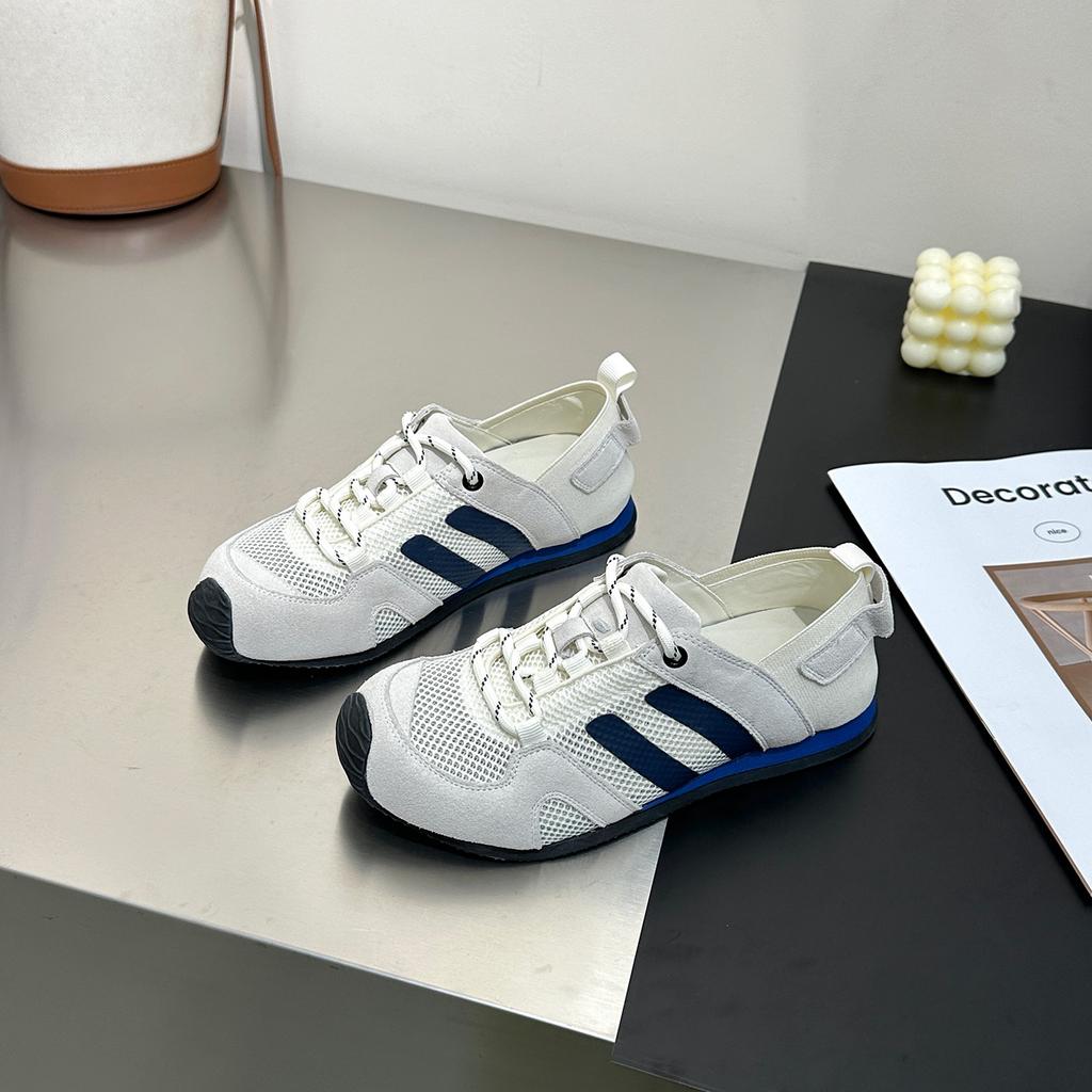 Retro color matching flat-bottomed German training shoes for women's 2025 new mesh breathable and comfortable versatile sports