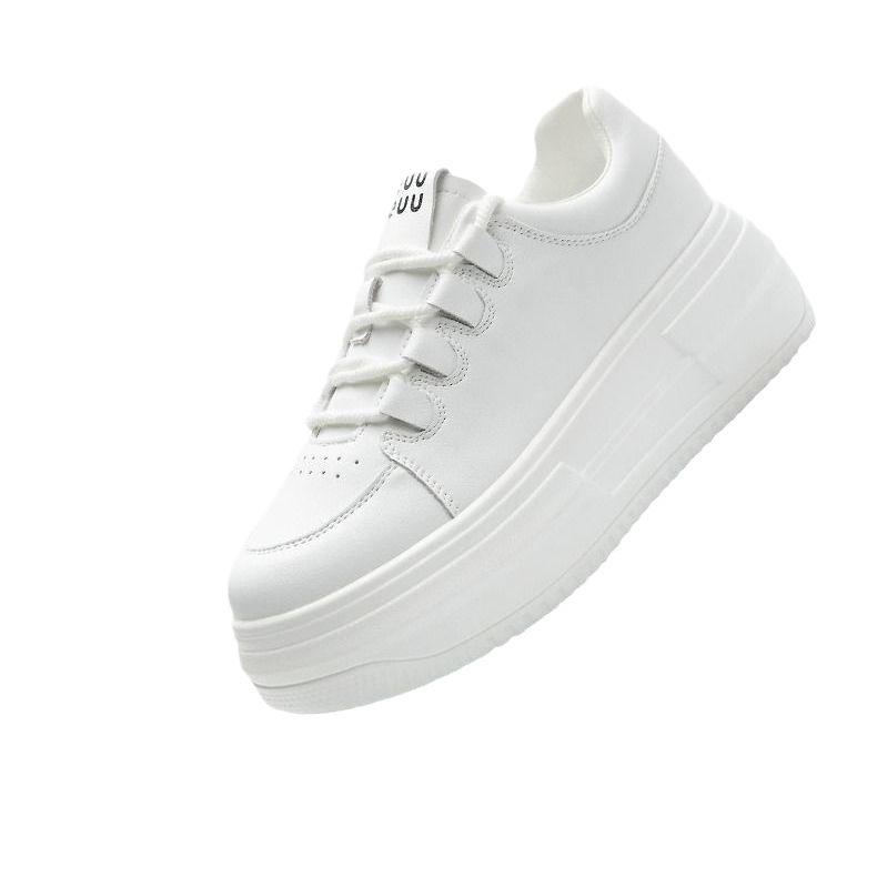 Platform muffin shoes women's autumn 2025 new casual versatile sports board shoes ins tide increase white shoes