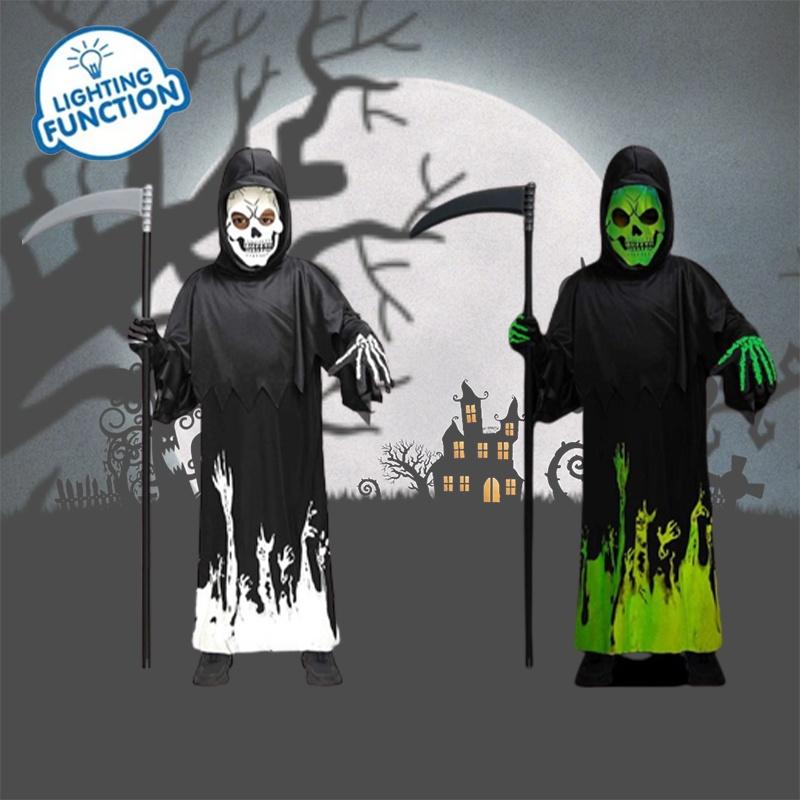 Authentic Grim Reaper Cosplay Costume For Kids