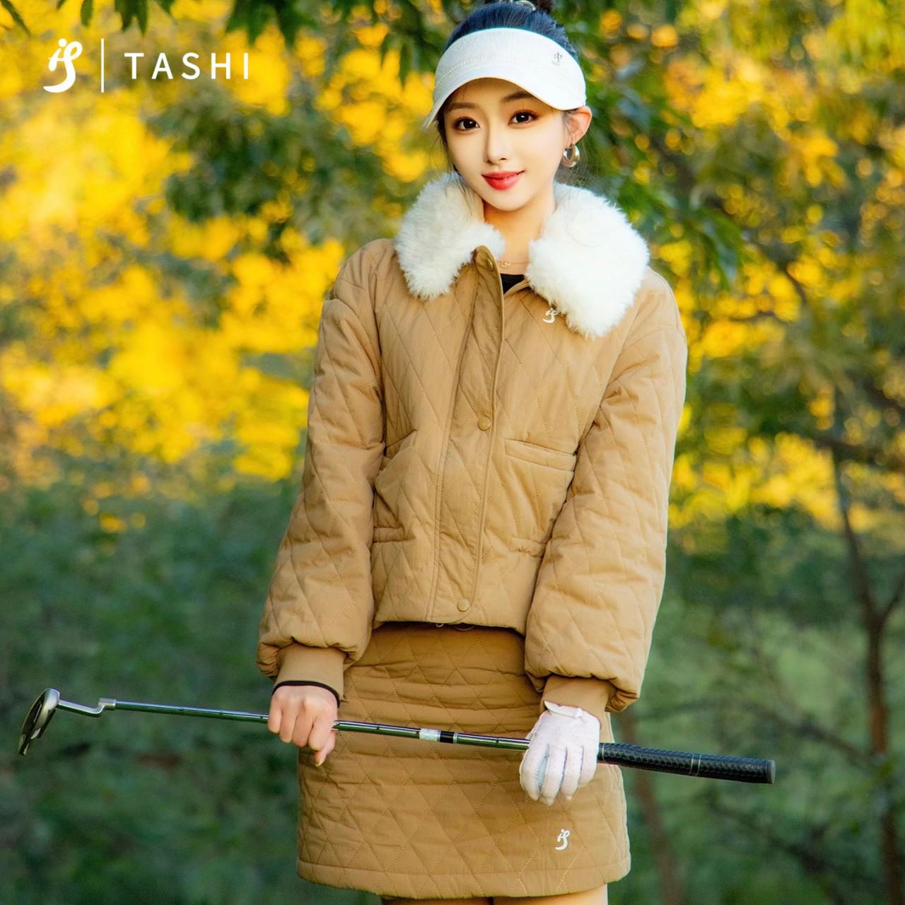 TASHI GOLF Женский зимний комплект: пальто с меховым воротником и узкая юбка S