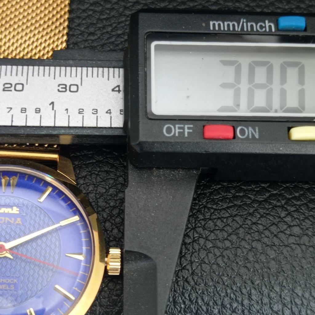 OROLOGIO DA UOMO INDIANO VINTAGE HMT SONA A CARICA MANUALE QUADRANTE BLU a443367-1