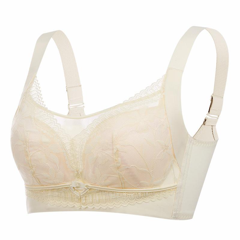 Thin Adjustable Sexy Lace Big Breasts Small Anti-sagging No Steel Rim Bra Gathers and Collects Breasts