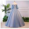 Schulterfarbe Hochzeitskleid Elegantes Bankett Abendkleid Bel Canto Solo Hosenkleid Jahresversammlung Bühnenperformance Kleidung