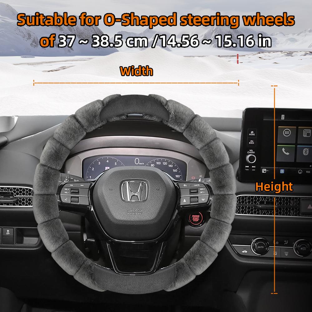 Suitable for Honda Plush Steering Wheel Cover Winter Cold-Proof and Warm Cover Cr-V Civic Hr-V Zr-V Vezel City Amaze Fit Jazz Accord Wr-V 