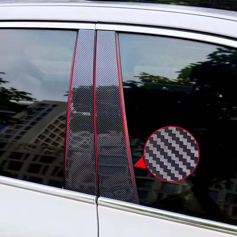 For Benz ML W164 2006-2011 Glossy Black PC Material Window Column Car Door Center B C Pillar Post Cover Trim Car Accessories