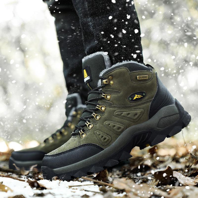 Winter High-top Couple Outdoor Hiking Hiking Shoes Fashionable Casual Warm Thick-soled Non-slip Single Shoes Men