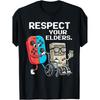 Retro Gaming Funny Gamer Controller 80S T-Shirt, Respect Your Elders Fashion Printed Crew Neck, Soft And Relaxed Fit, Versatile Casual Wear for Style