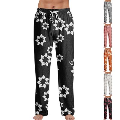 Anime-Pyjamahose, Nachtwäsche, lässige Hose mit Kordelzug und elastischer Taille, bequeme, gerade, lockere Yoga-Hose