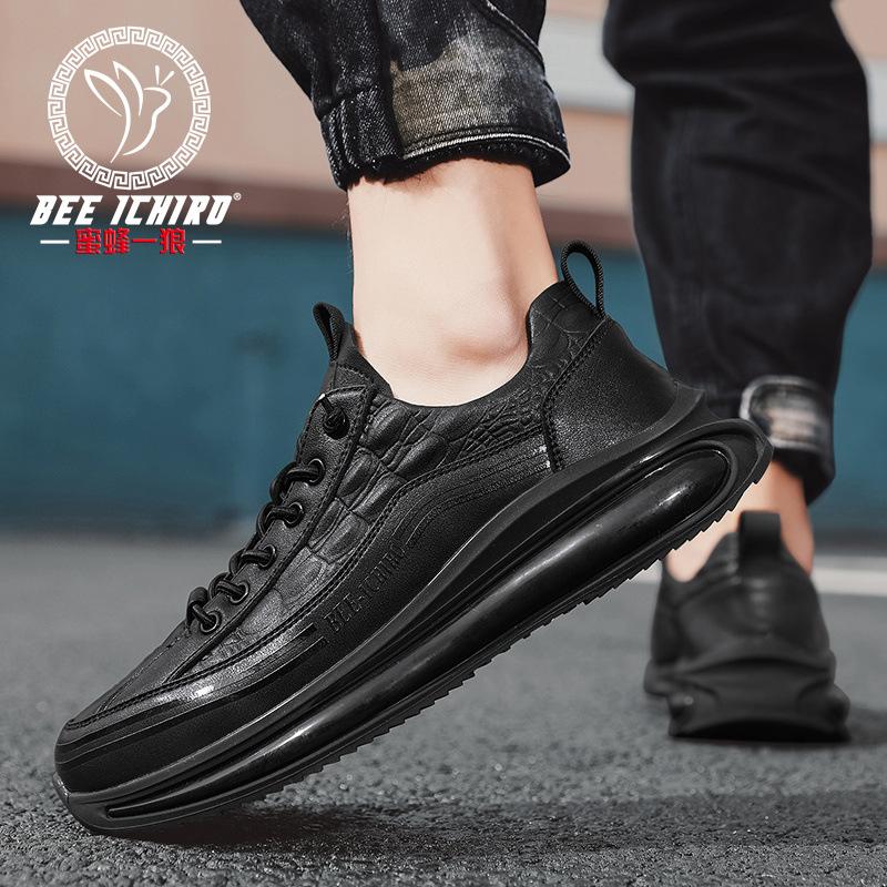Leather Trend Men's Shoes Spring and Autumn Crocodile Pattern Popcorn Daddy Sneakers Fashion