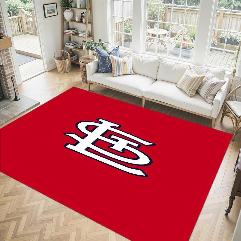 St. Louis Cardinals Design Crystal Velvet Carpet Cozy Non?Slip Printed Rug For Bedroom Living Room Entrance