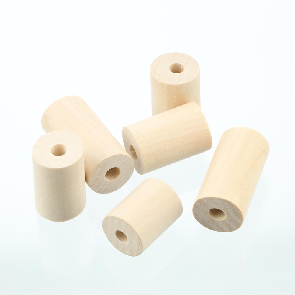 15 stk 25 mm 30 mm 40 mm Stor Sylinderform Naturtre Håndverk Store Hull Perler for DIY Håndverk Treskjæring Smykkefremstillings Tilbehør