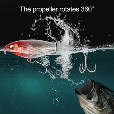 5Pcs 9.2CM/12G Topwater Fishing Lure with Rotating Propeller Long Casting Floating Splashing Artificial Bait Freshwater Saltwater Trout Bass