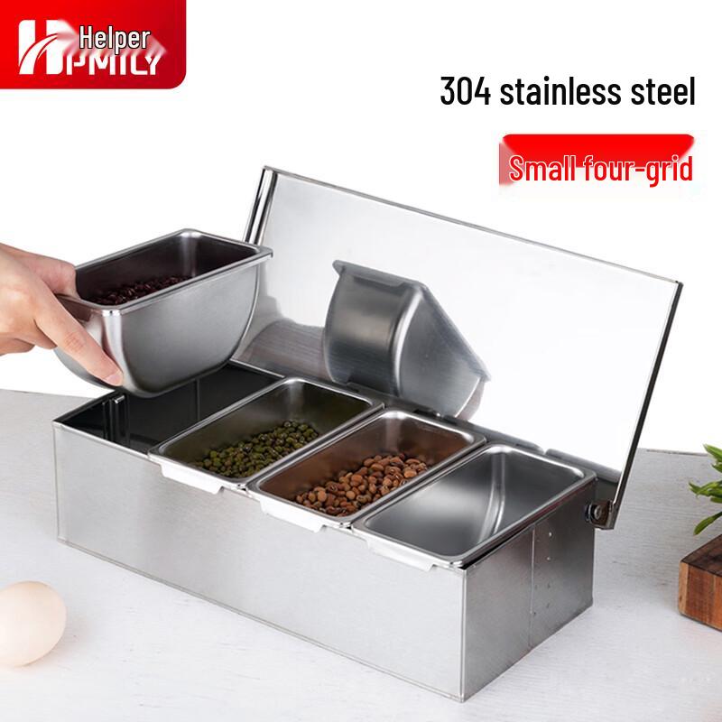 HPMILY Wielokomorowy Pojemnik na Przyprawy ze Stali Nierdzewnej 304
