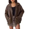 JPNTKY Women's  Vintage Casual Solid Color Print Autumn Winter Long Sleeve Jackets & Coats