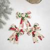 3PCS Handmade Christmas Ornaments Lattice Xmas Tree Bow Christmas Decoration Bowknot  Home Decor