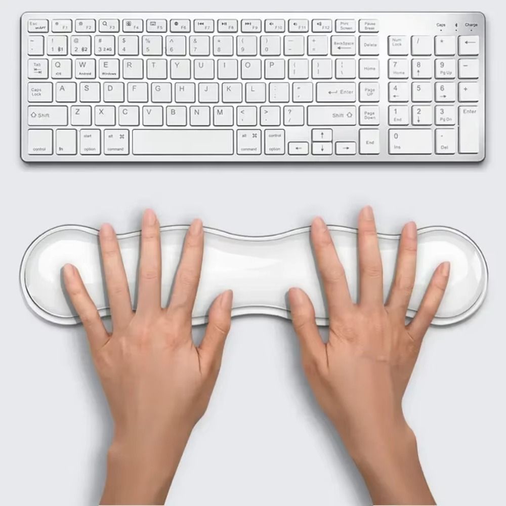 Soft Ergonomic with Wrist Rest Mouse Pad Anti Slip Transparent Keyboard Wrist Rest Silicone Mouse Wrist Rest Home Use