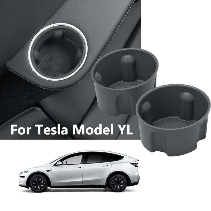 For Tesla Model YL 2025 Car Silicone Three Drain Cup Cover Beverage Holder Storage Slot Modification Car Sticker