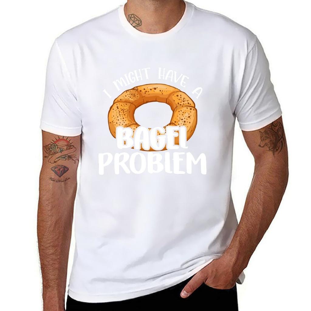 Bagels Lover Gift  I Might Have A Bagel Problem  Bagel Day Tshirt Big And Tall Basic Tee Shirt