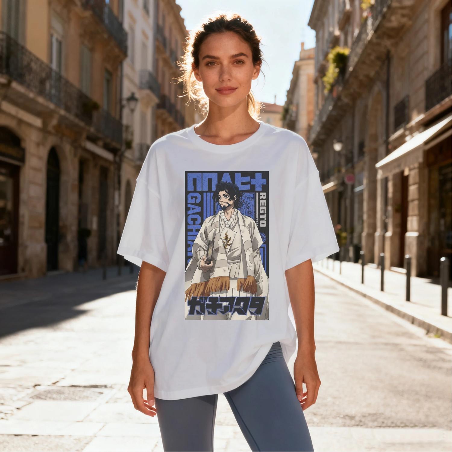 

Модная Аниме Футболка 2025 Gachiakuta Regto с принтом Унисекс хлопок круглый вырез Streetwear Футболки с коротким рукавом Харадзюку Дышащая S чёрный