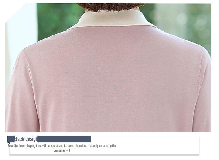 T-shirt da donna a maniche corte con colletto in seta ghiacciata per donne di età compresa tra 40 e 50 anni: Top Estivo a Vestibilità Larga
