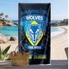 Warrington Wolves FC Personalized Printed Beach Towel Soccer Logo Support Custom Name Text Absorbent Towel For Sport Travel Special Gift