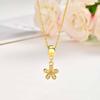 Pave Cubic Zirconia Charms Bowtie Flower Pendant Necklace for Women, Fashion Stainless Steel Clavicle Chain Necklaces Wholesale