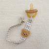 Stylish Newborn Pacifier Holder with Bear Rabbit Decorations Cloth Wood Pacifier Clip Gift for Baby Showers & Birthdays