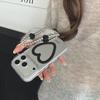 Korean-Style Black Heart Mirror Phone Case for iPhone 15/16/17/17 Pro Max (Female)