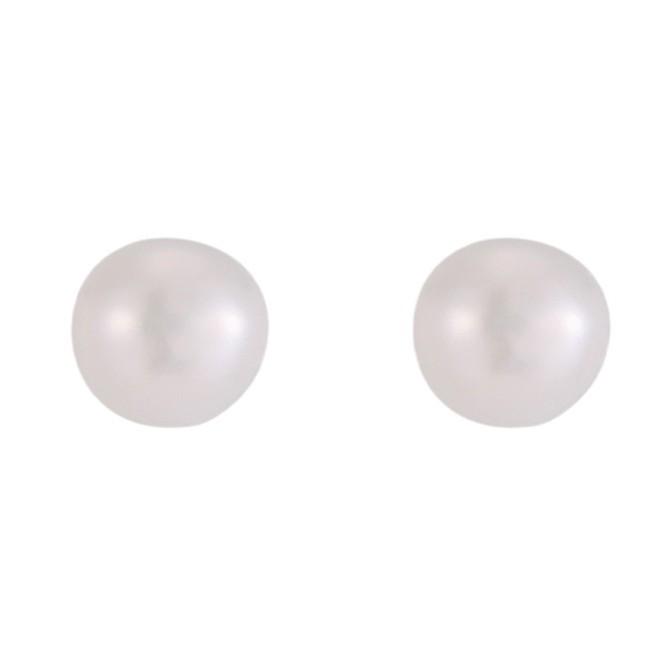 S999 Sterling Silver Freshwater Pearl Stud Earrings with Anti-Clogging Needle for Women.