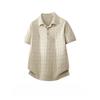 Old Money Wind Lapel Knitted POLO Shirt Short Sleeve Boys Summer Versatile Casual Loose Casual Half Sleeve