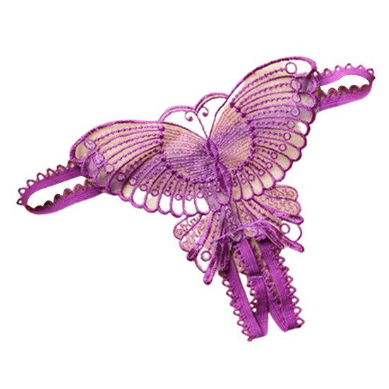 Panties Sexy G-string Butterfly Hollow Spandex T-Back Crotchless Women Briefs for Sleeping