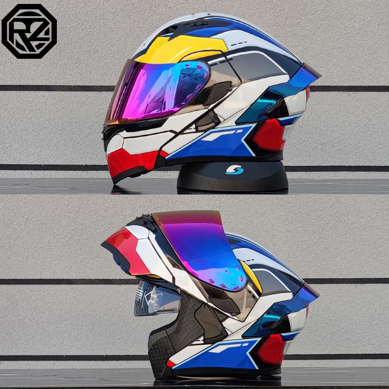 Motorradhelme Doppelvisier Modularer Klapphelm DOT-geprüft Integralhelm Motorrad-Rennhelm Klapphelm für Motorrad