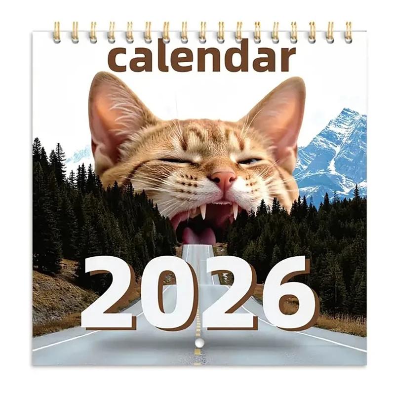 2026Cat Calendar Cute Cat Calendar Fun Family Planner Monthly Holiday Plan Reminder Planning Tool Suitable for Bedroom and Study