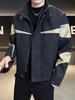 Men's Trendy Stand Collar Patchwork Jacket - 2025 Spring/Autumn Fashion, Loose, Versatile, Windproof.