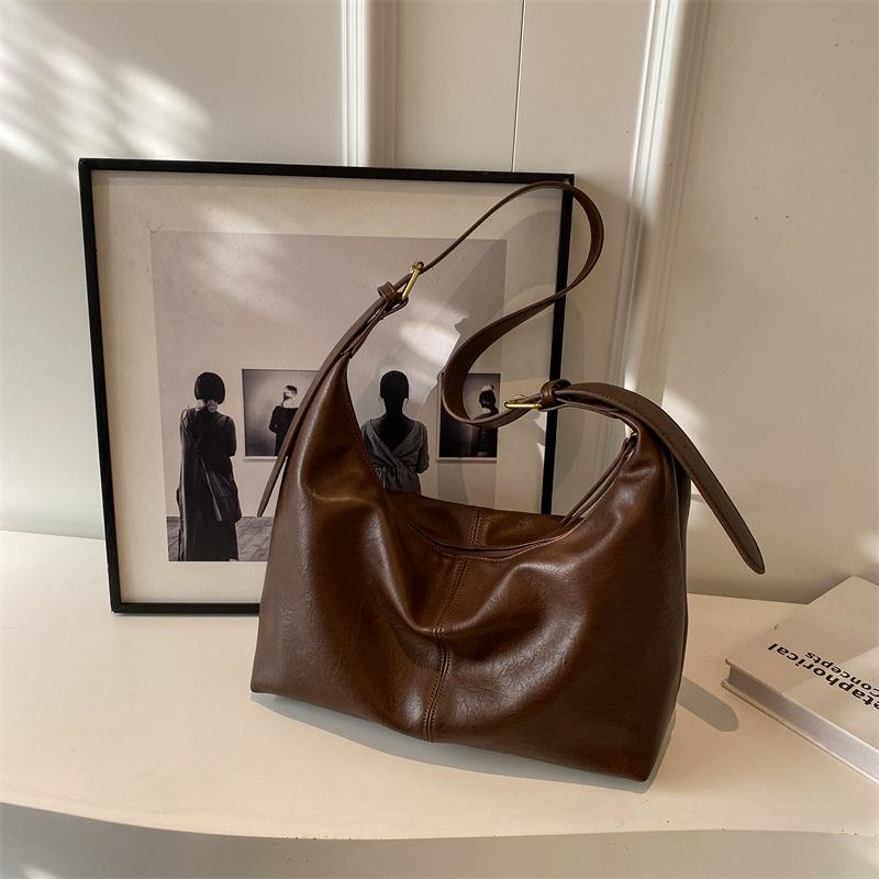 Luxusní velkokapacitní taška, módní crossbody taška, ležérní všestranná taška přes jedno rameno, jednoduchá taška do kbelíku