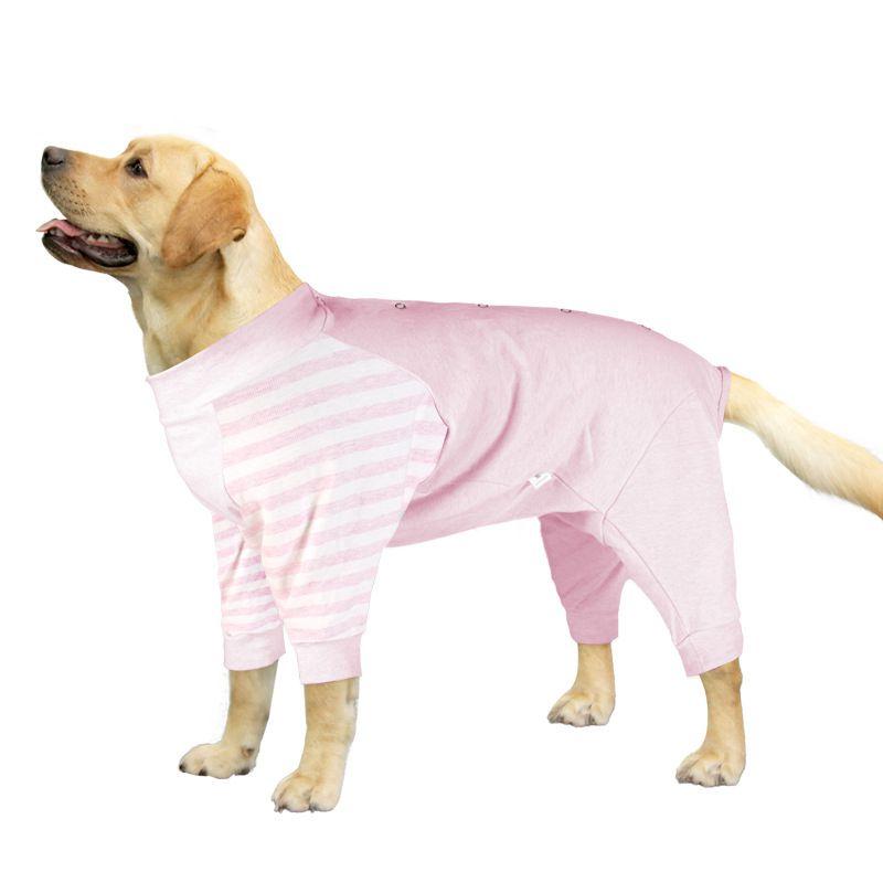 

Pet Home Clothes Anti-hair Loss Pajamas Fashion Winter Dog Clothes Medium/Large Dogs Four-legged Cotton Clothing Surgical Gowns XS（old） розовый