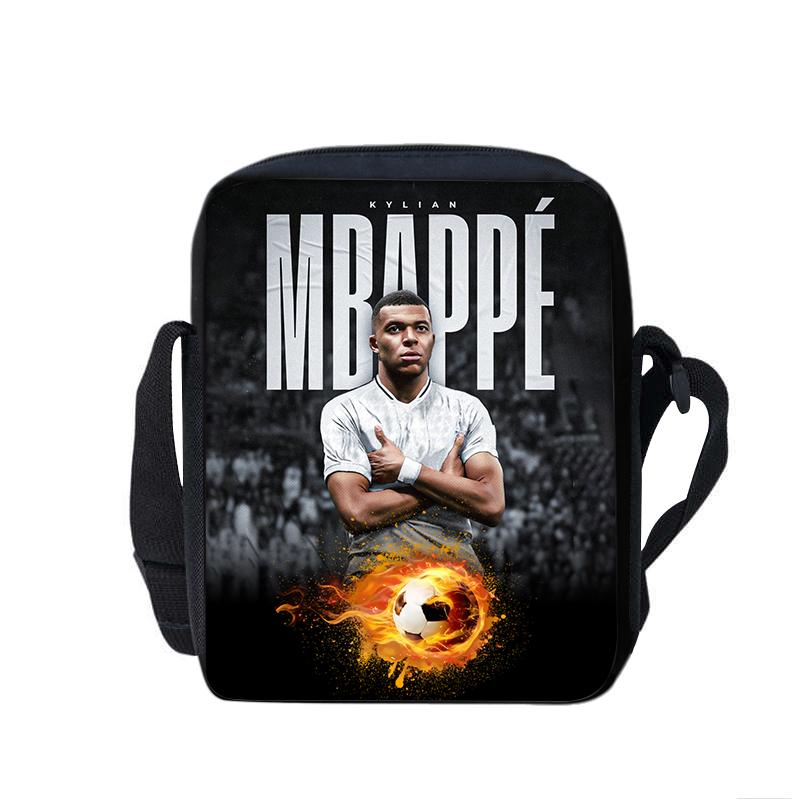 M-Mbappe Printed Shoulder Messenger Bag Handbag Football Star School Bags Phone Bag Football Sports Shopping Bag Best Gift
