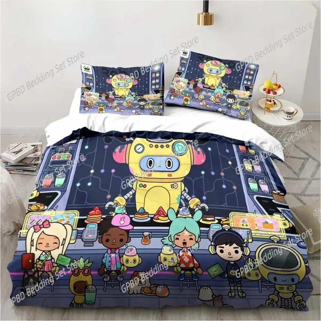 New Luxury New 3D Print Cartoon Game Toca Life World Bedding Set Duvet Cover Bed Set Quilt Cover Pillowcase king Queen Size