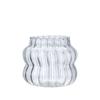 Hot Selling Borosilicate Ribbed Glass Iced Coffee Tumbler Cup with Bamboo Lid and Glass Straw for Your Refreshing Drinkware