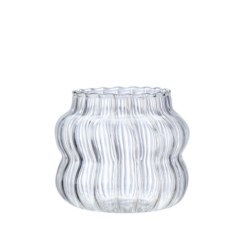 

Petal striped glass Thickened transparent straw with lid Breakfast cup Heatable anti-scalding drinking water cup 350-800ml