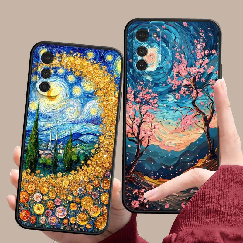 Creative Landscape Patterns For Motorola G85 Edge 50 G24 G35 G14 G04 40 G72 G34 G G54 G13 G32 5G Black Phone Case