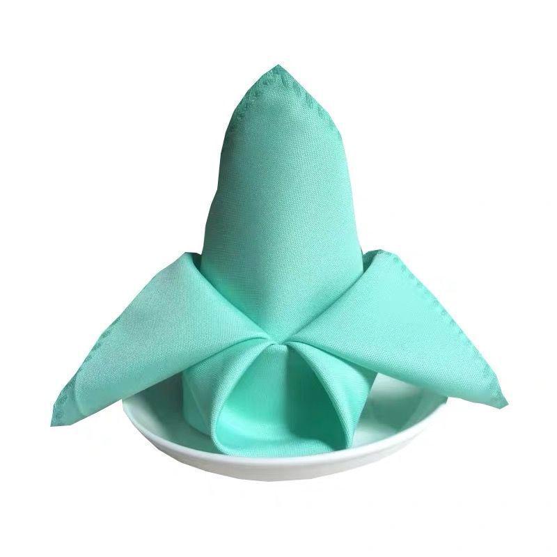 Plain Red Napkin Cloth for Hotels, Cafes, and Western Restaurants - Multipurpose Folded Flower Design